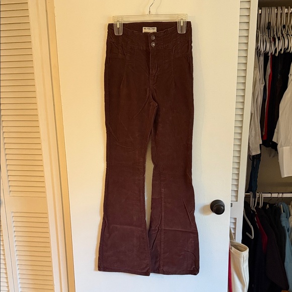 Free People Pants - Free People We The Free Chocolate Flare Pants Corduroy